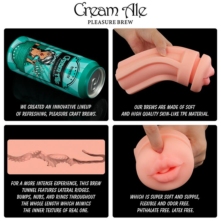 Masturbador Cerveja Pleasure Brew Boca TPE 19,8cm 8