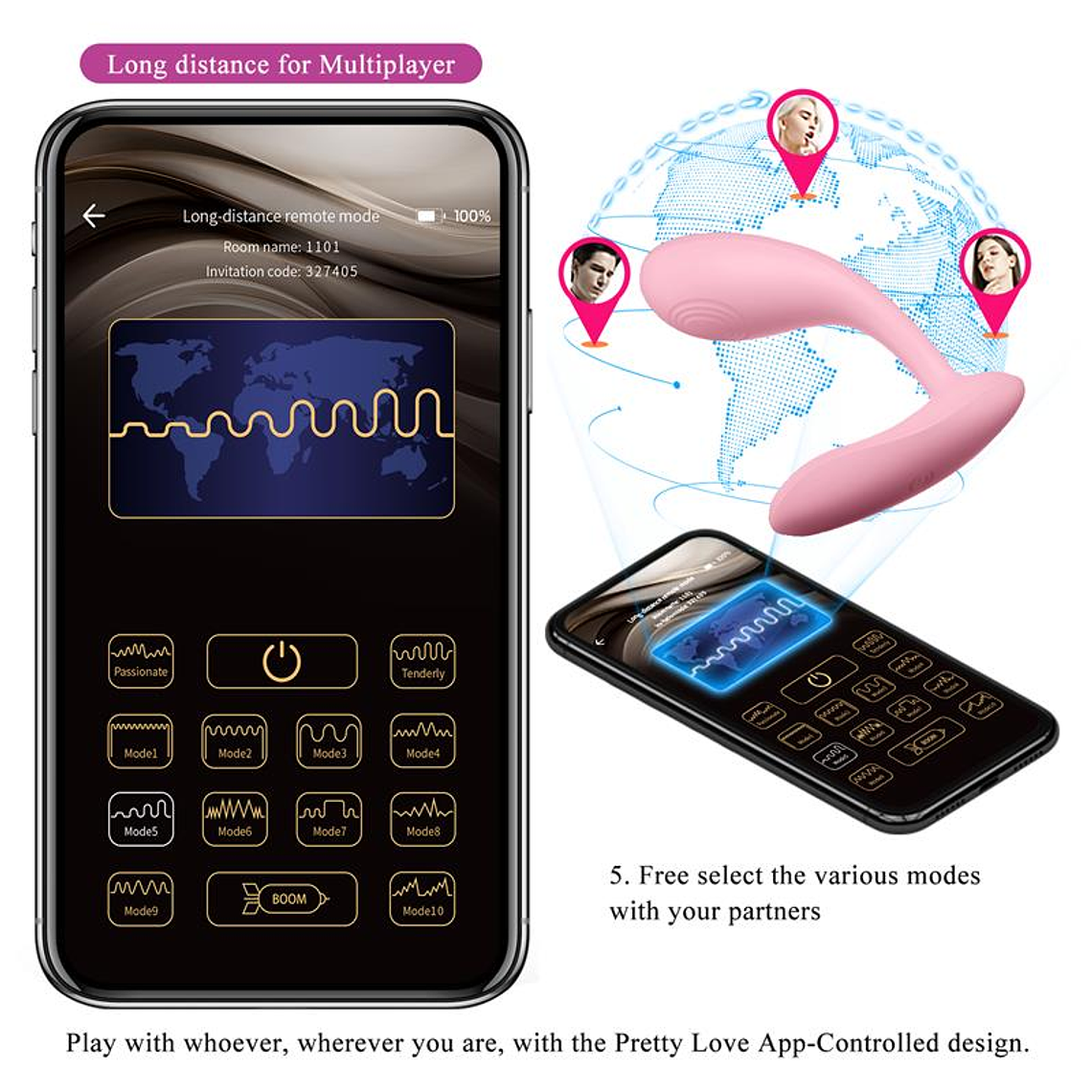 Baird Pretty Love Vibrator with Remote Control and App, 12 Modes 16