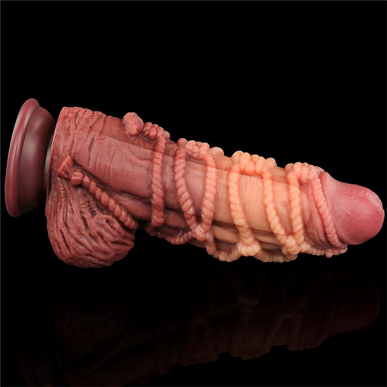 Dildo Dual Layer King Size 24cm Silicone Platinado com Ventosa 3