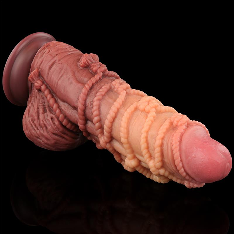 Dildo Dual Layer King Size 24cm Silicone Platinado com Ventosa 6