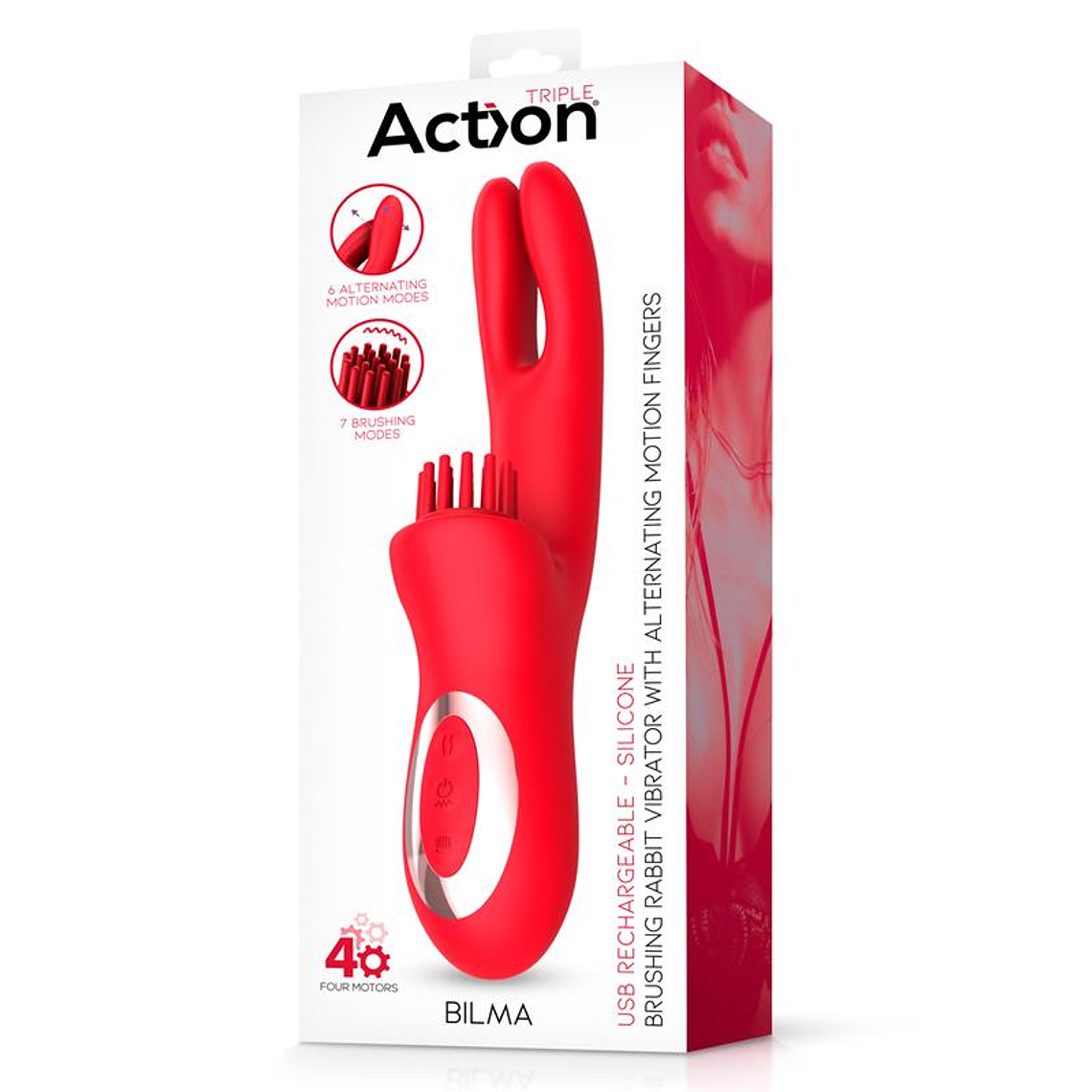Vibrador Bilma Triple Action 4 Motores com Escovação Clitorial e Movimentos Alternados 10