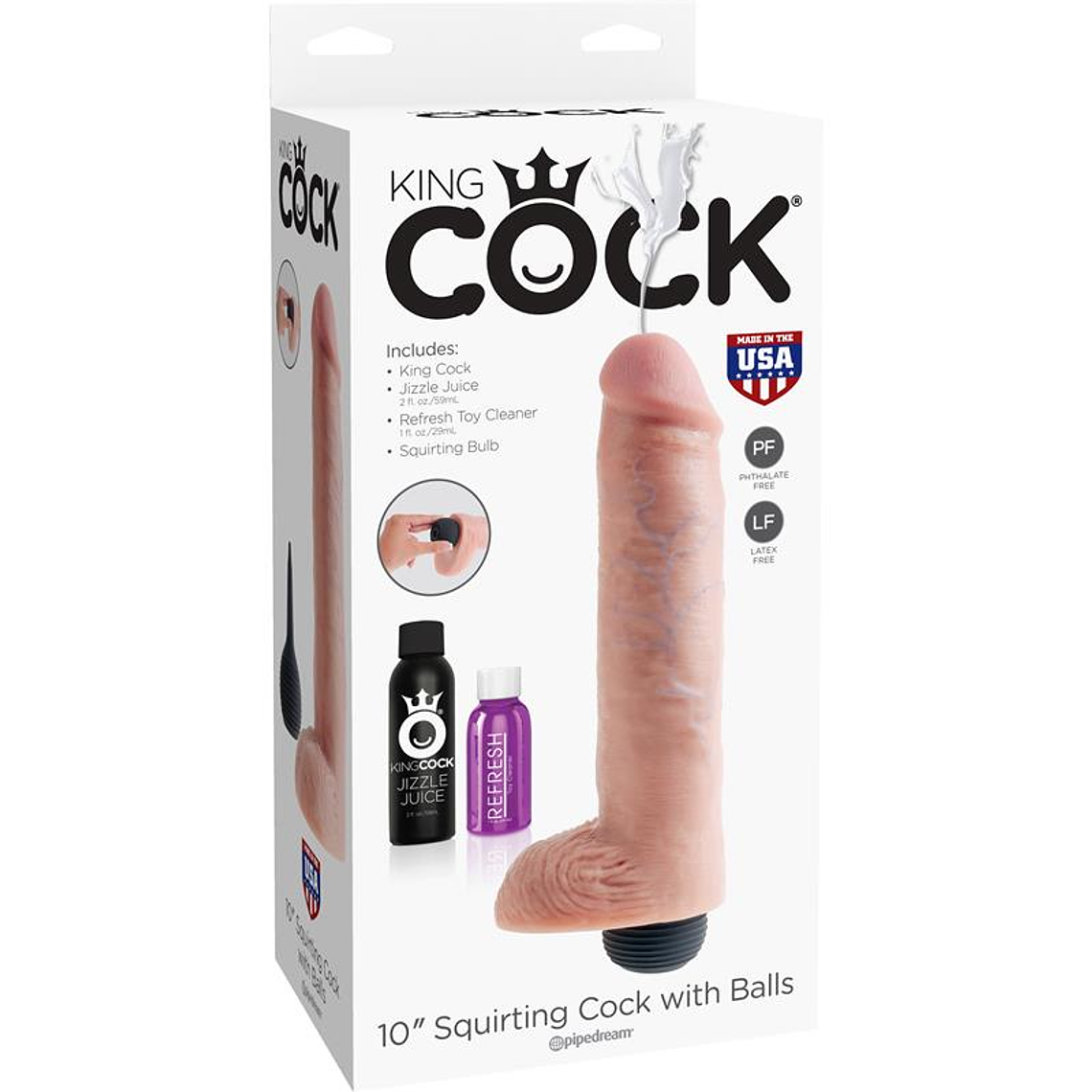 Dildo que Ejacula King Cock Squirter 25cm | Com Bulbo e Líquido 7