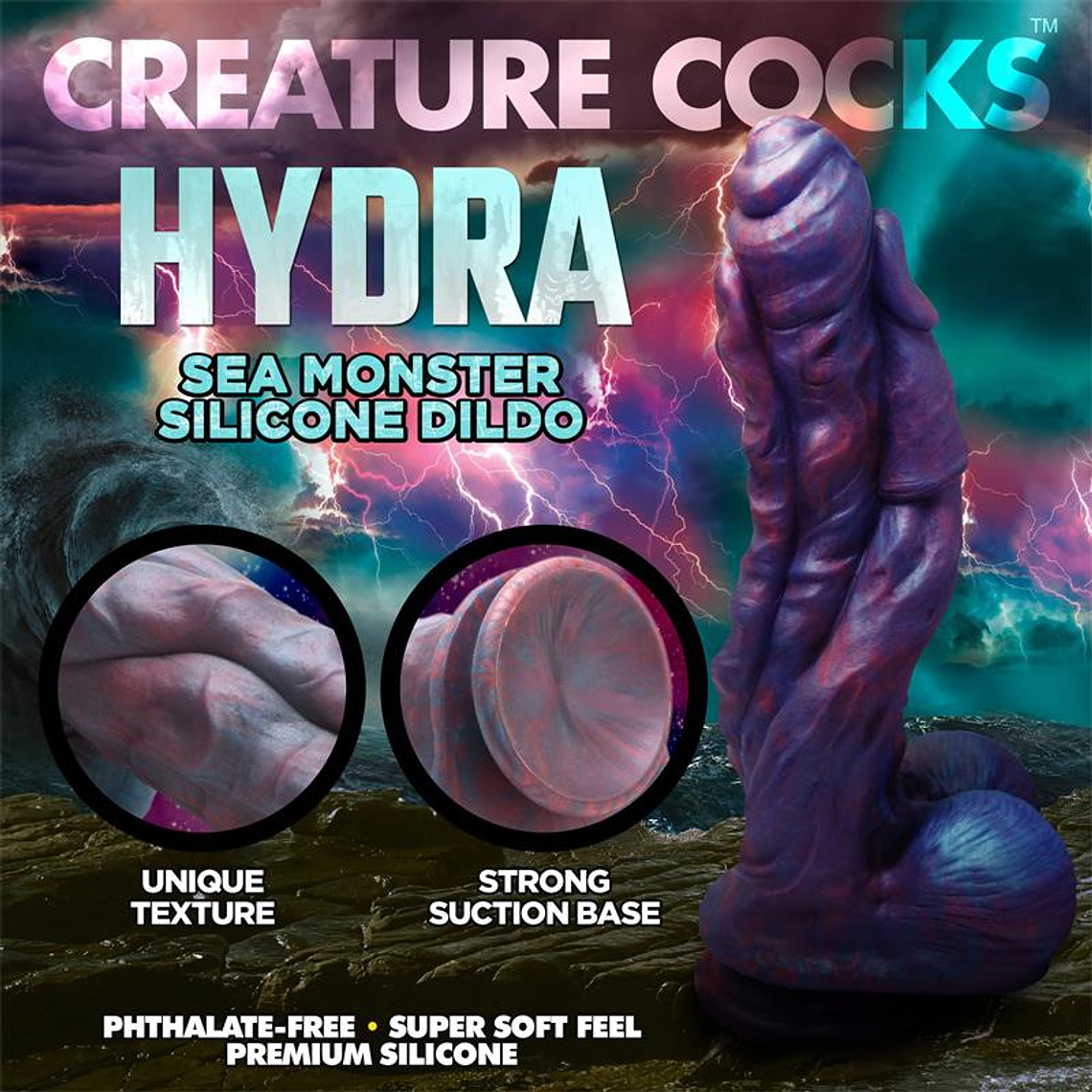 Dildo Monstro Marinho Hydra | 3 Cabeças 25cm Silicone 7
