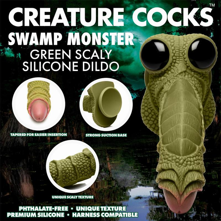 Dildo Monstro com Olhos Swamp Monster | Silicone Textura Escamosa 12