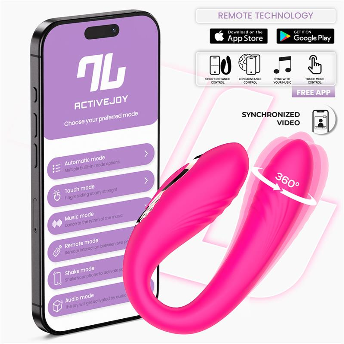 Couple's Vibrator with Intoyou Country App | 10 Oscillations + 10 Vibrations 1