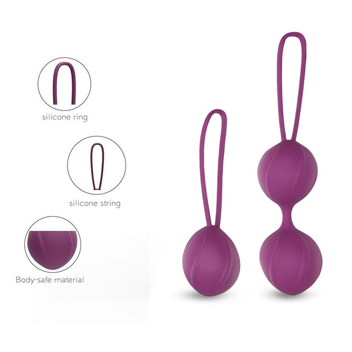 Bolas Kegel Silicone Engily Ross Kelly | Dupla e Individual Roxo 4
