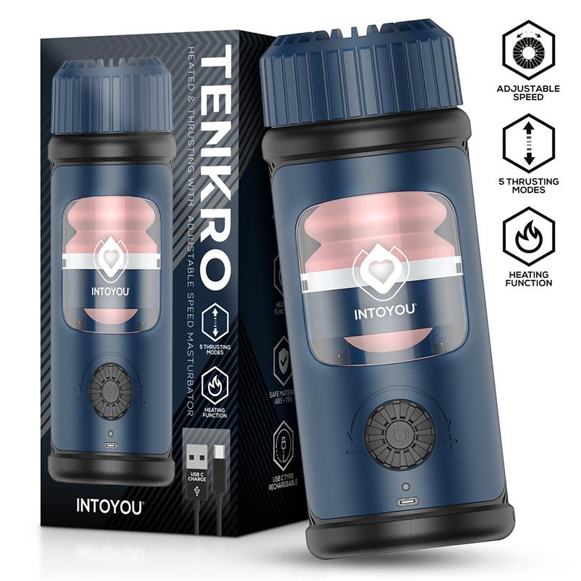 Masturbador Automático com Aquecimento Intoyou Tenkro | 5 Funções USB-C 1