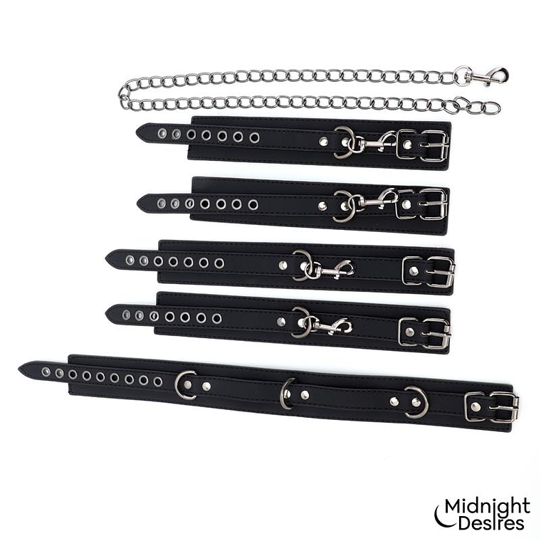 Conjunto de Restrição com Corrente Midnight Desires | Coleira e Algemas 6