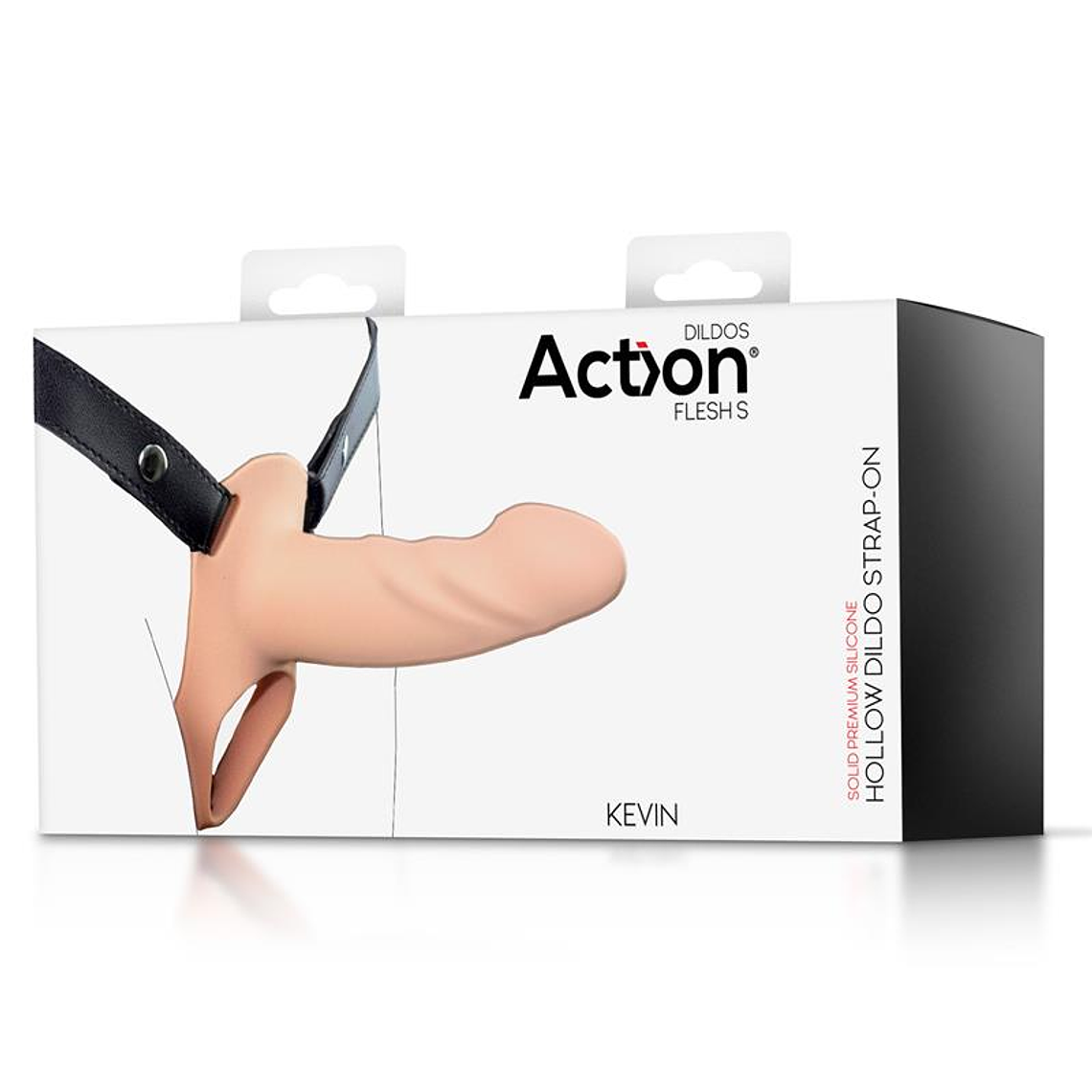 Arnês com Dildo Oco Action | Tamanho S 14,5cm Ponta Sólida 10