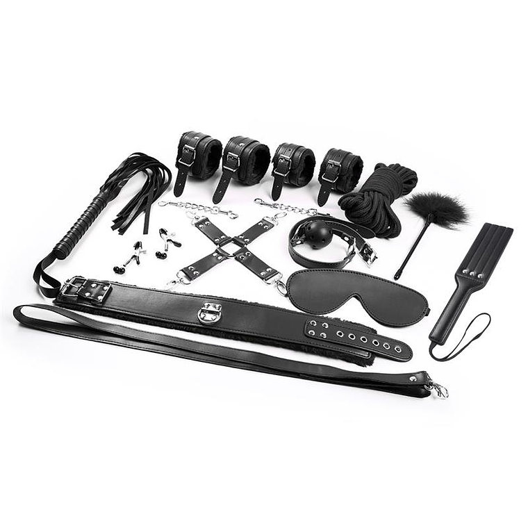 Kit Bondage Iniciante 11 Peças | Algemas Venda Flogger e Mais 4