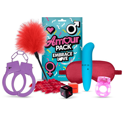 Kit Jogos Sensuais Amour Pack Embrace Love | 7 Peças Roxo e Vermelho