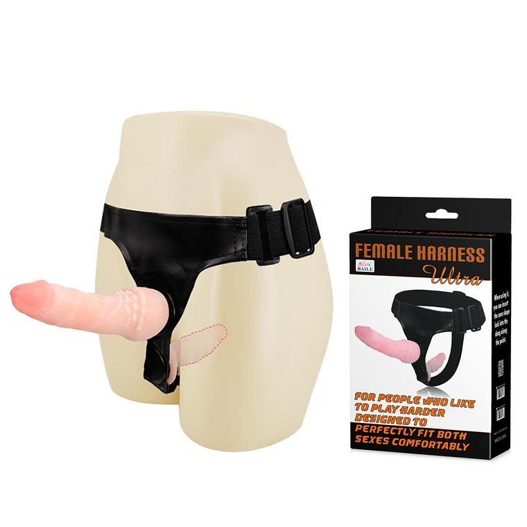 Harnais de double pénétration Flesh | Godemiché externe de 16,5 cm et godemiché interne de 11 cm 1