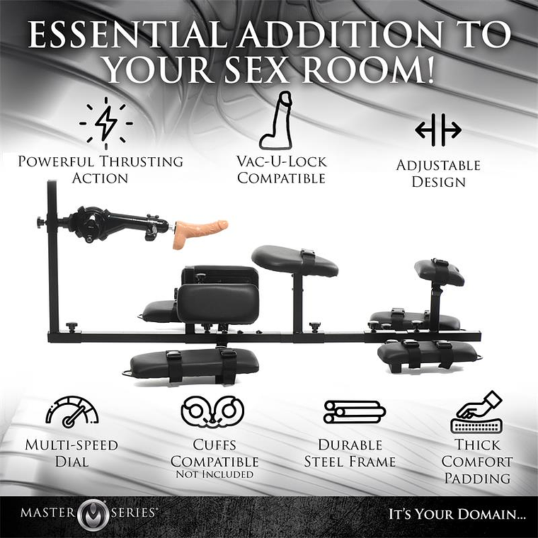 Paliçada Bondage Horizontal com Sex Machine | Ajustável Aço 21