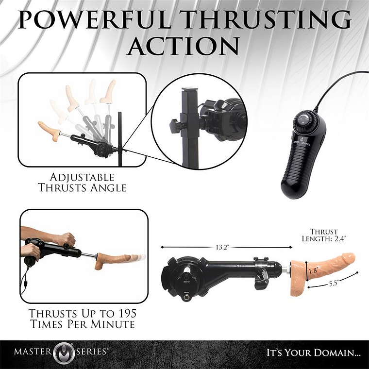 Paliçada Bondage Horizontal com Sex Machine | Ajustável Aço 22