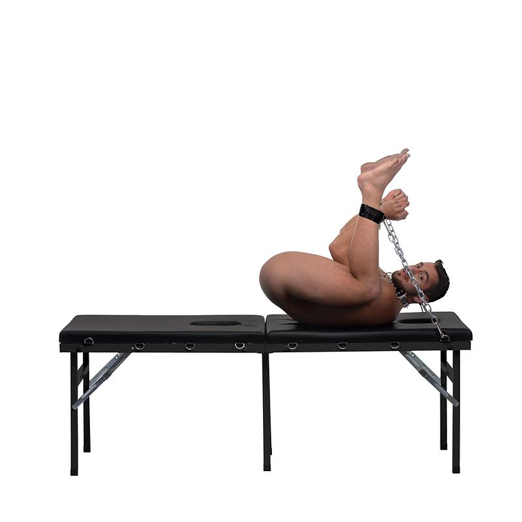 Extreme Bondage Table | Padded Face and Groin Holes with 20 Rings 10