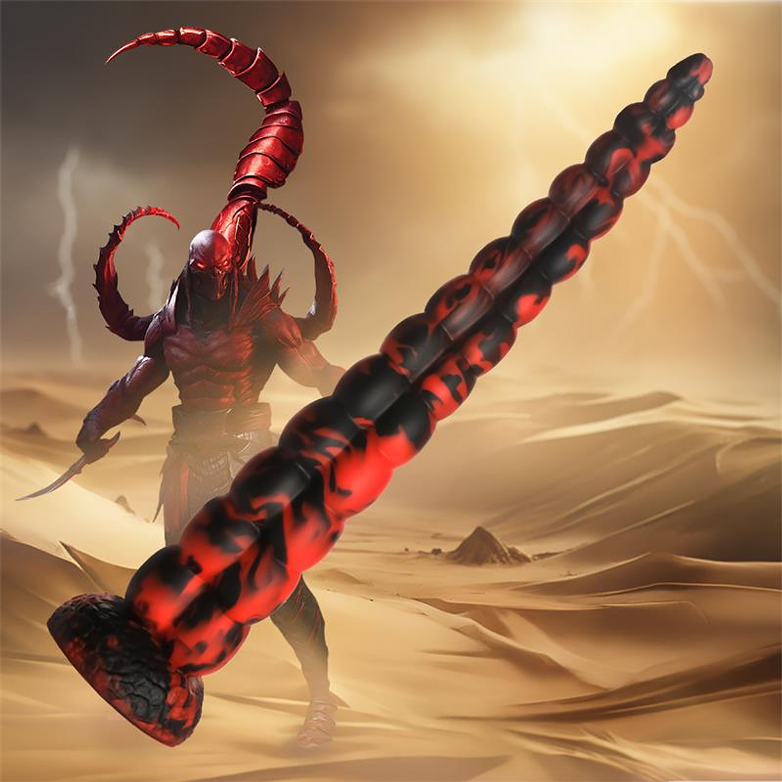 Dildo Cauda de Escorpião Stinger | 37cm Silicone Vermelho Preto 10