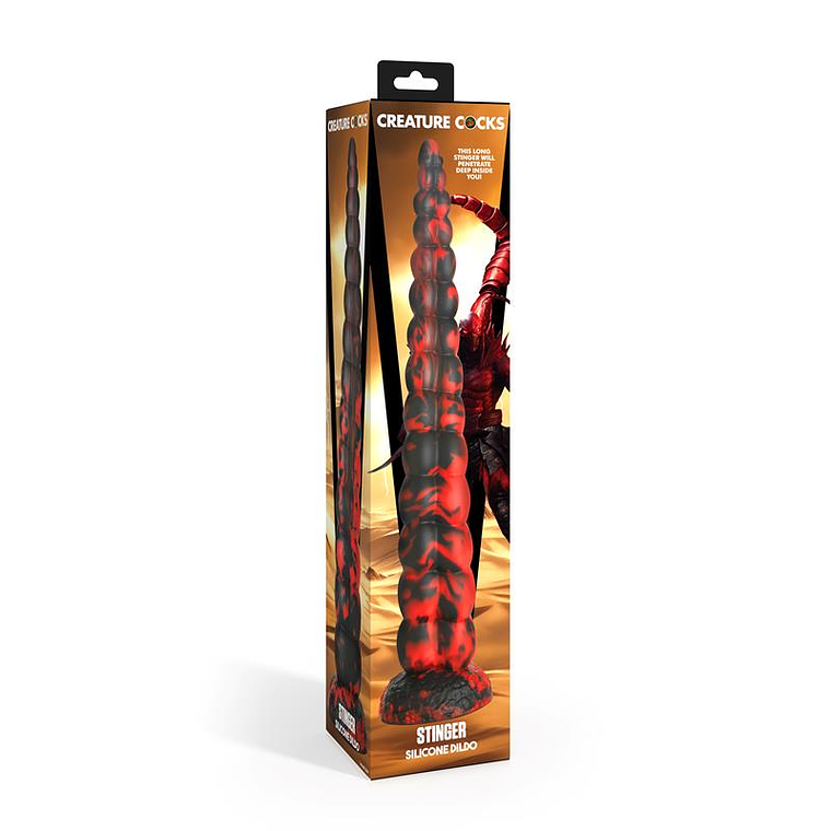 Dildo Cauda de Escorpião Stinger | 37cm Silicone Vermelho Preto 12