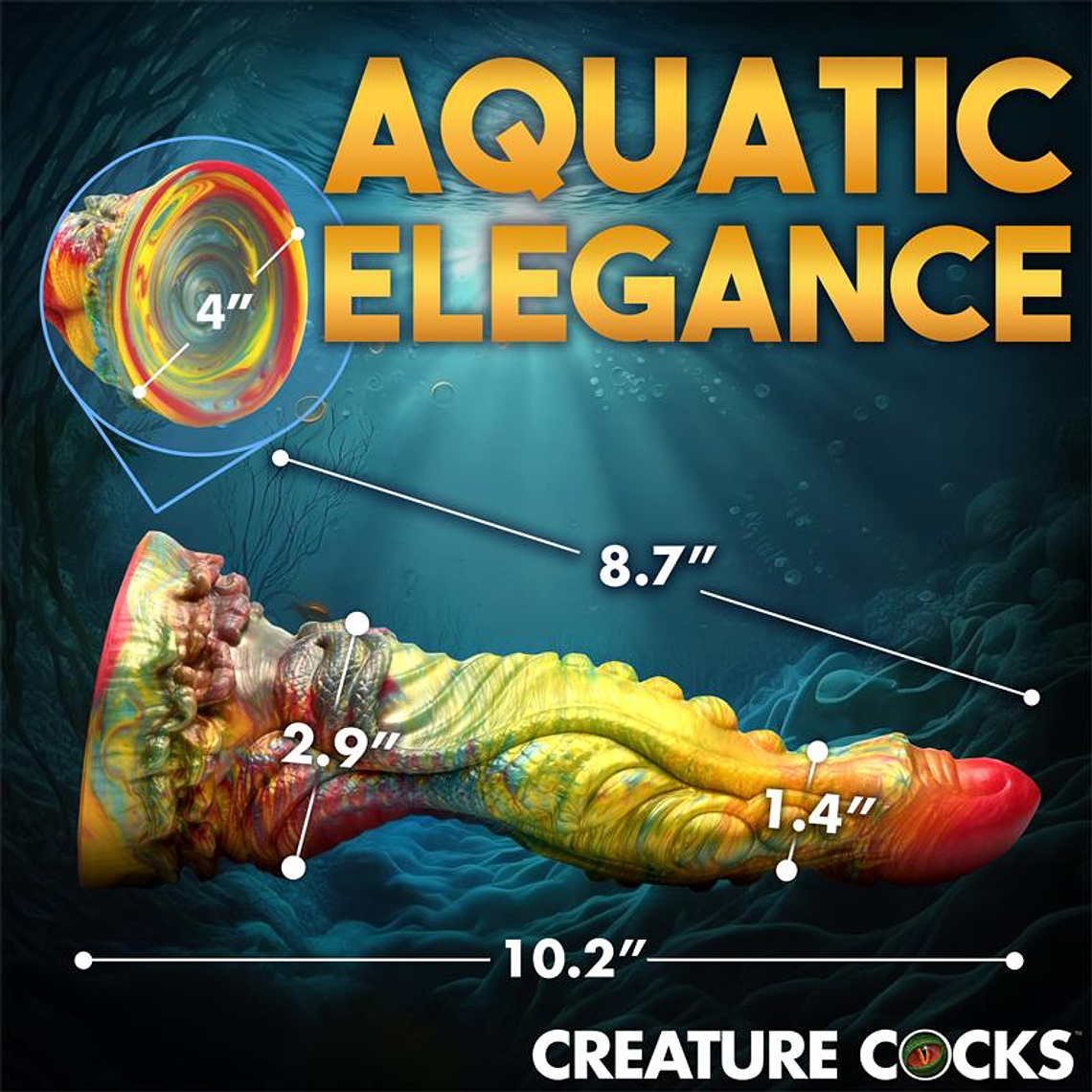 Dildo Sereio Arco-Íris Majestic Merman | 26cm Silicone 14