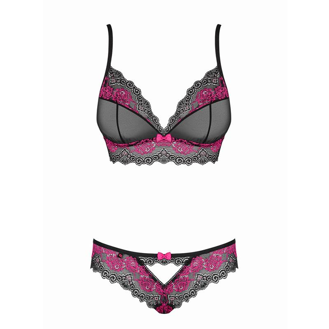 Conjunto de Lingerie Renda 2 Peças | Sutiã e Tanga Ajustável XS-XL 3