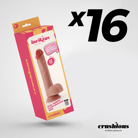 Pack 16 Dildo de Silicone Líquido Inviktus 8 | 22cm Ventosa Pele