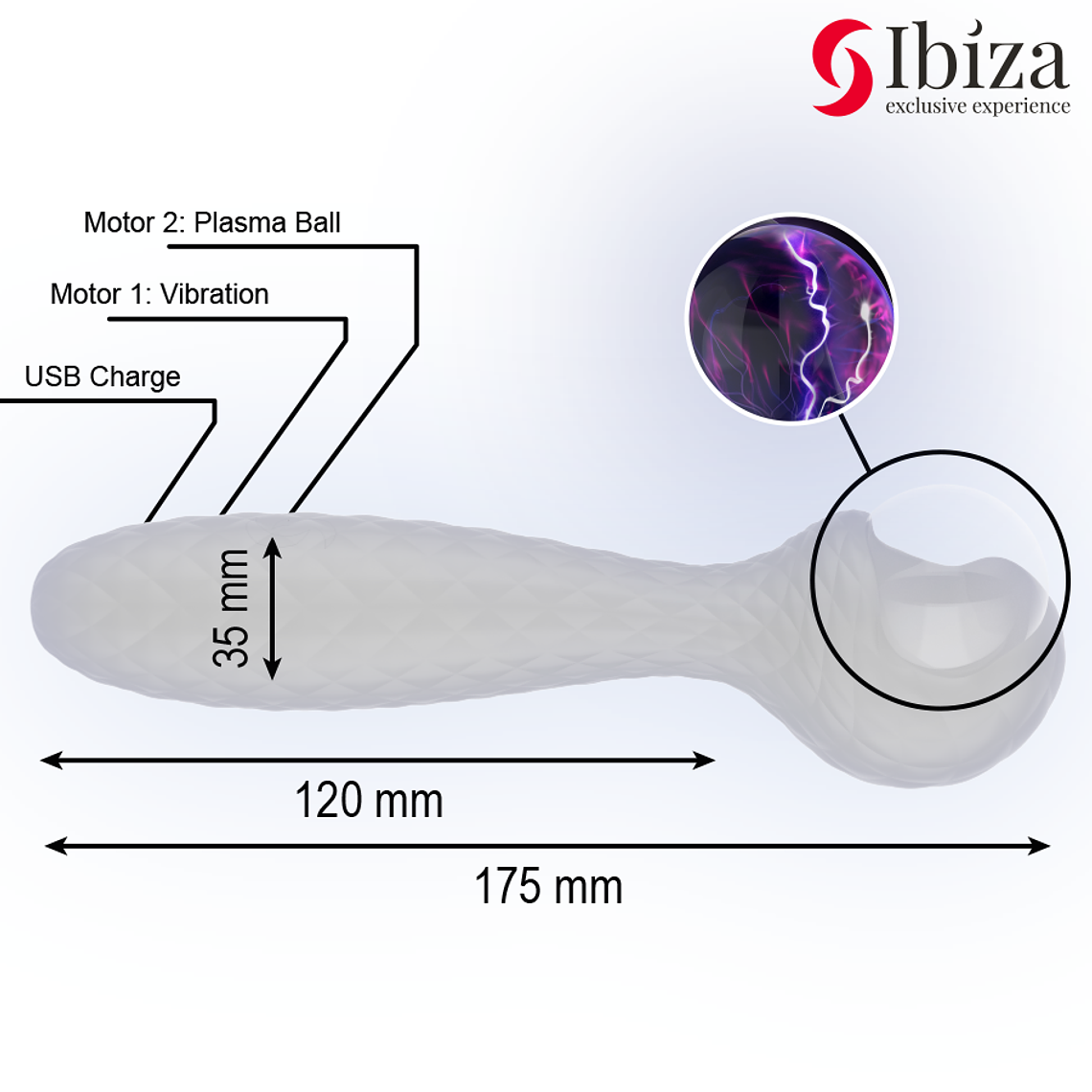 Vibrador com Bola de Plasma IBIZA | 2 Motores 10 Modos IPX6 4