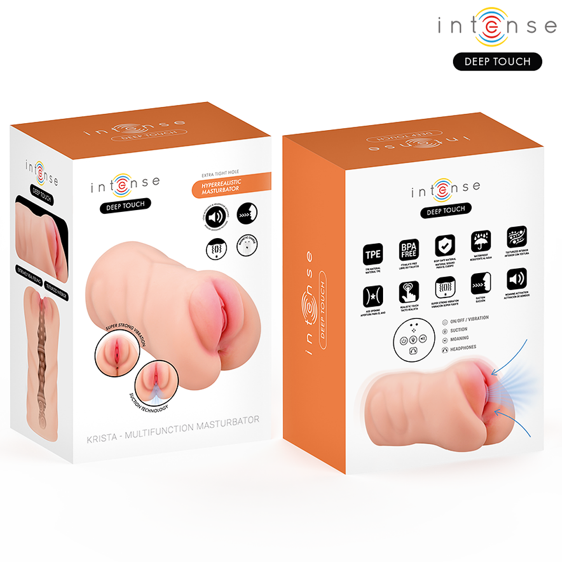 Masturbador Vaginal Realista INTENSE Krista | Sucção Vibração 1,2kg 8