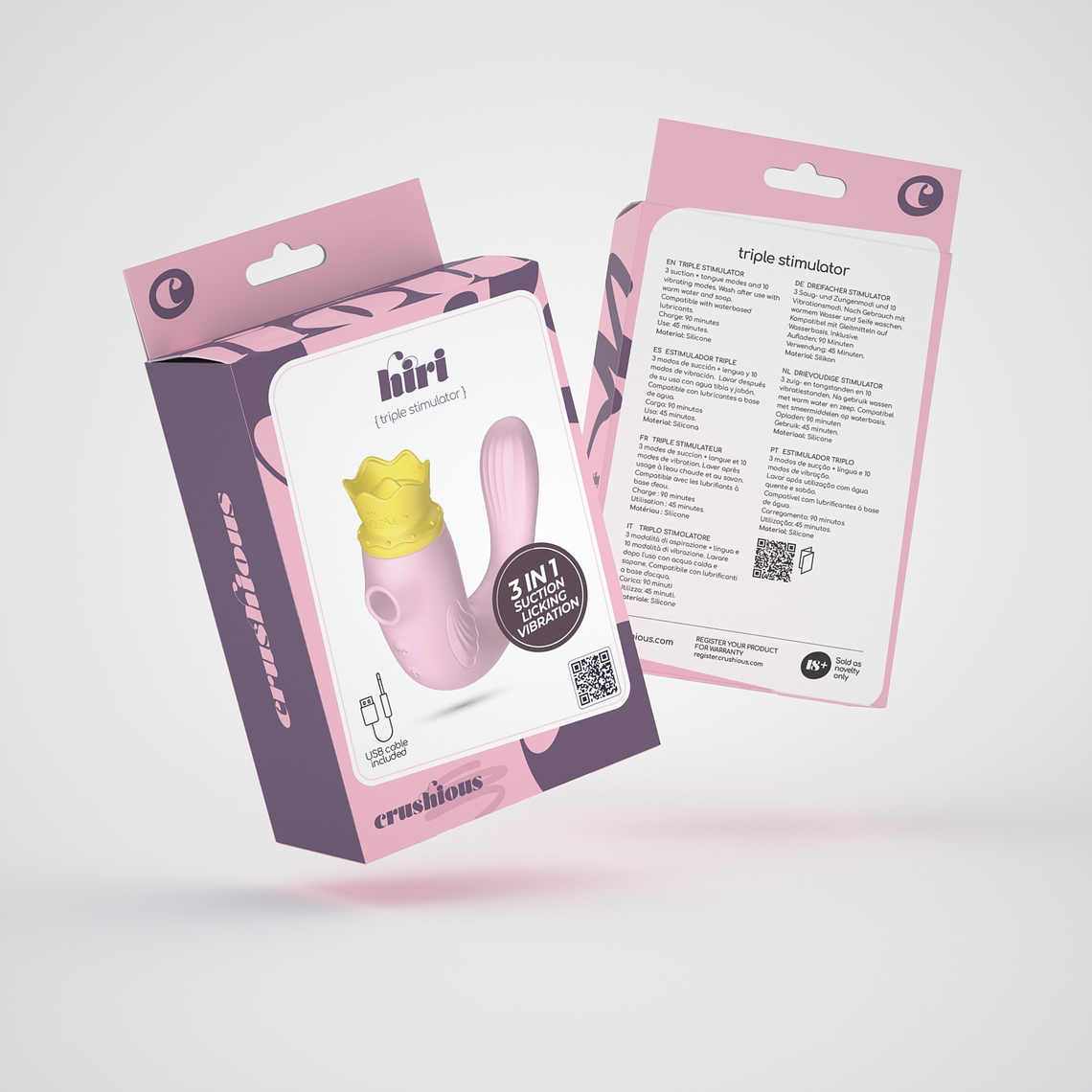 Pack 30 Estimulador Triplo Hiri Crushious | 3+10 Modos Sucção Língua 2