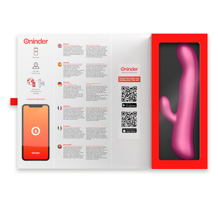 Vibrador Rabbit com App ONINDER OSLO | Rotação e Vibração Rosa 5