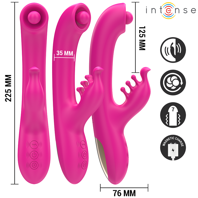 Vibrador Rabbit Multifuncional INTENSE CHRISTINA | 3 Motores 22,5cm 6