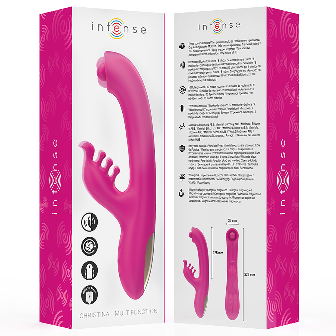 Vibrador Rabbit Multifuncional INTENSE CHRISTINA | 3 Motores 22,5cm 7
