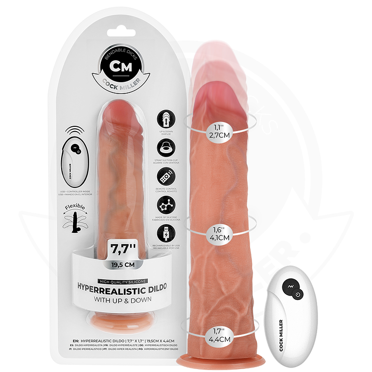 Dildo com Impulsão COCK MILLER | 19,5cm Ventosa Controle Remoto 1