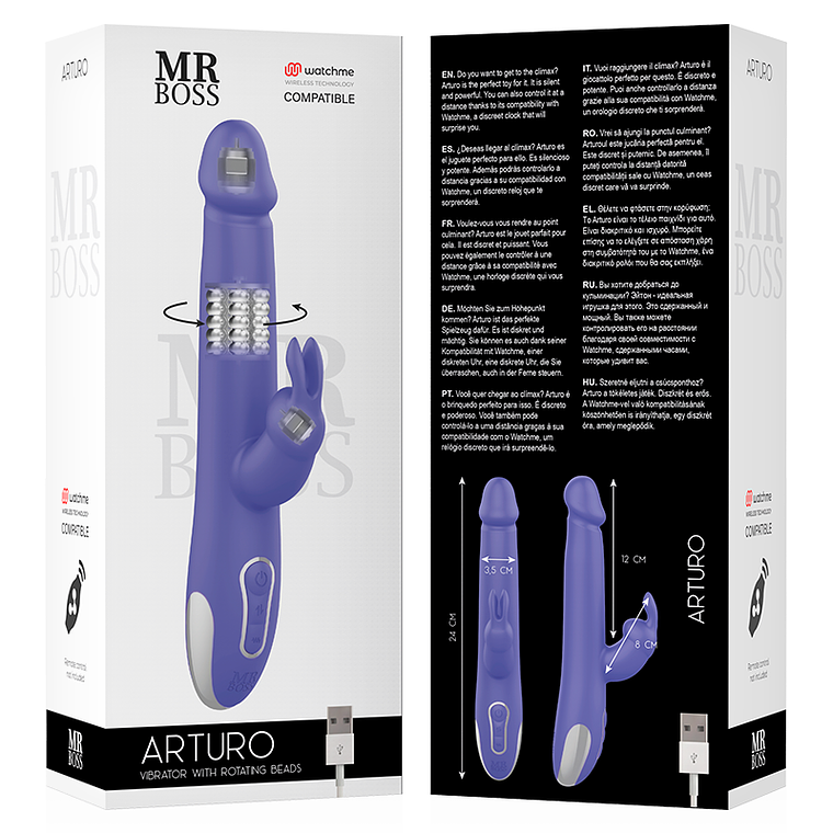 Vibrador com Rotação MR BOSS ARTURO | 3 Motores WatchMe 24cm 7
