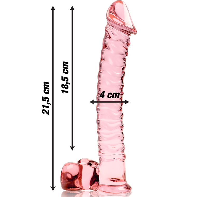 Dildo de Vidro NEBULA IBIZA Modelo 23 | 21,5cm Borossilicato Rosa 5