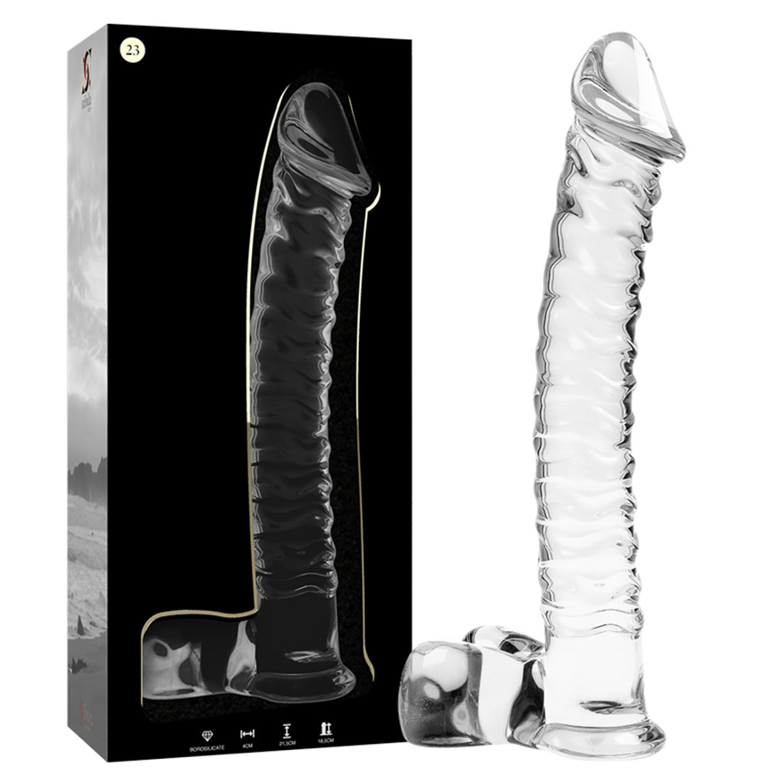 Dildo de Vidro NEBULA IBIZA Modelo 23 | 21,5cm Borossilicato Transparente 5