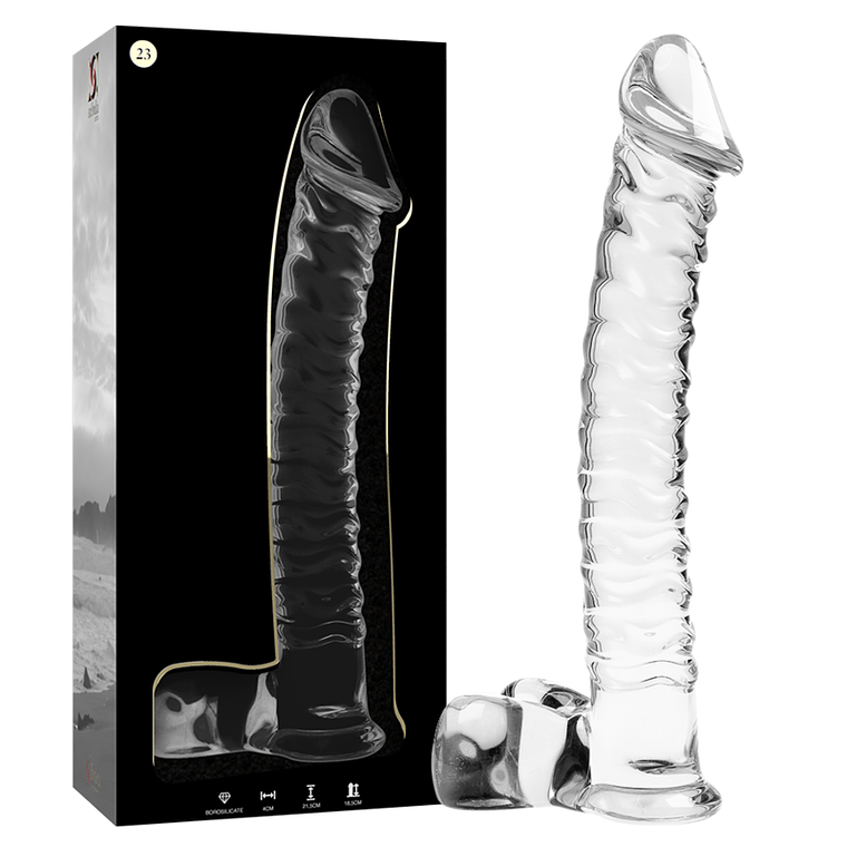 Dildo de Vidro NEBULA IBIZA Modelo 23 | 21,5cm Borossilicato Transparente 5