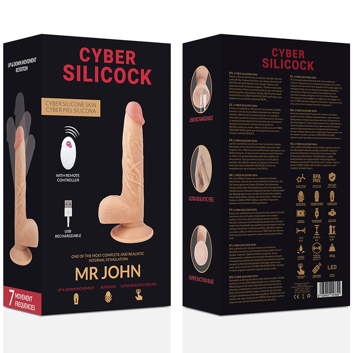 Dildo Realista com Controle Remoto CYBER MR JOHN | 23,88cm Up&Down 7