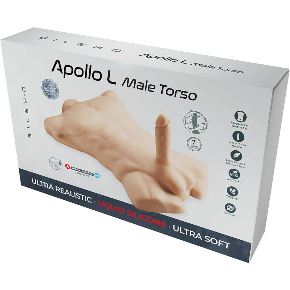 Torso Masculino Realista SILEXD APOLLO L | Silicone Líquido + Vibrador 4
