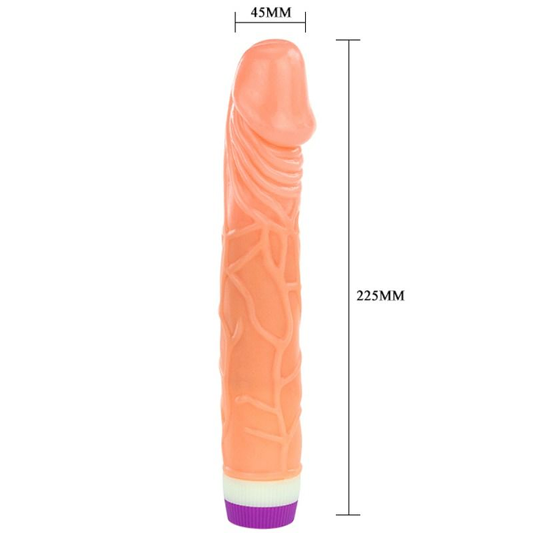 Vibrador Realista Simples 22,5cm | Económico com Vibração Ajustável 4