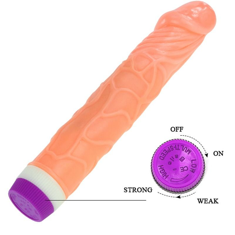 Vibrador Realista Simples 22,5cm | Económico com Vibração Ajustável 7