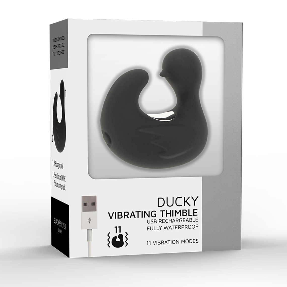 Dedal Estimulante BLACK&SILVER Ducky | 8+3 Modos Silencioso 8