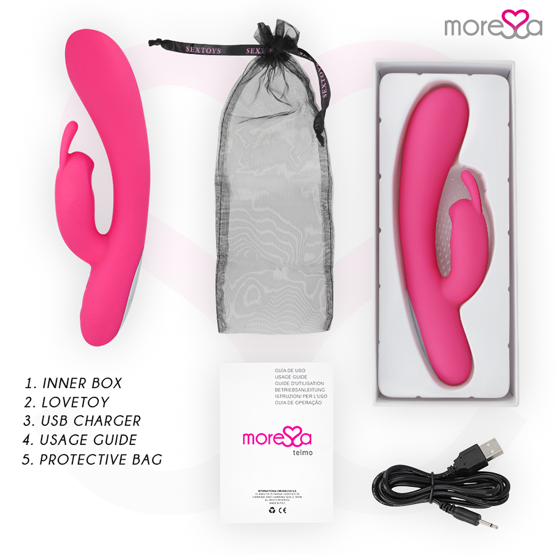 Vibrador Rabbit Curvo MORESSA TELMO | 7 Vibrações + 3 Cócegas 5