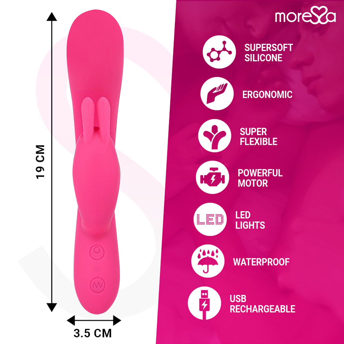 Vibrador Rabbit Curvo MORESSA TELMO | 7 Vibrações + 3 Cócegas 6