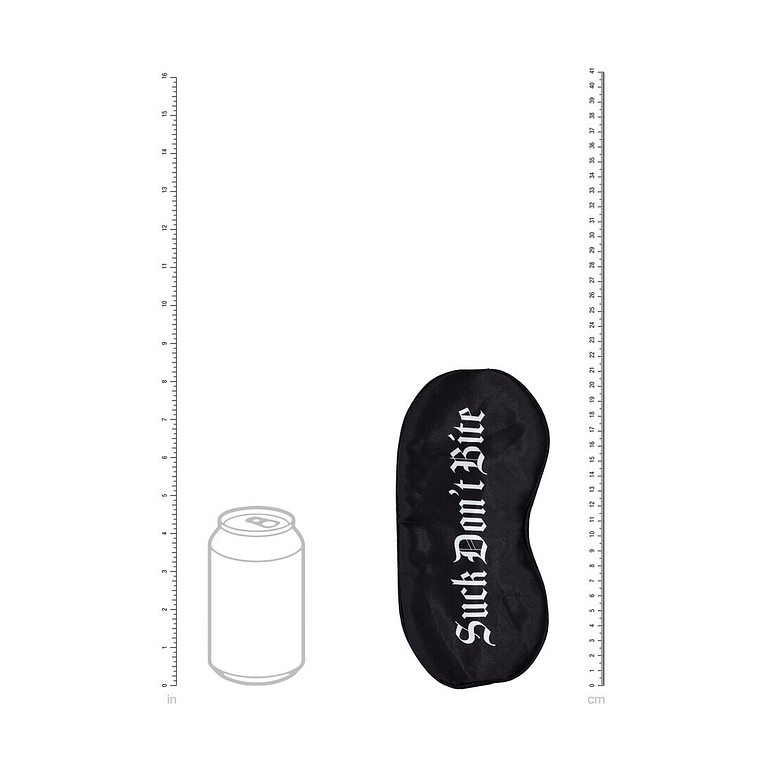 Venda para os Olhos Suck Don't Bite | Cetim Preto Estampado 4