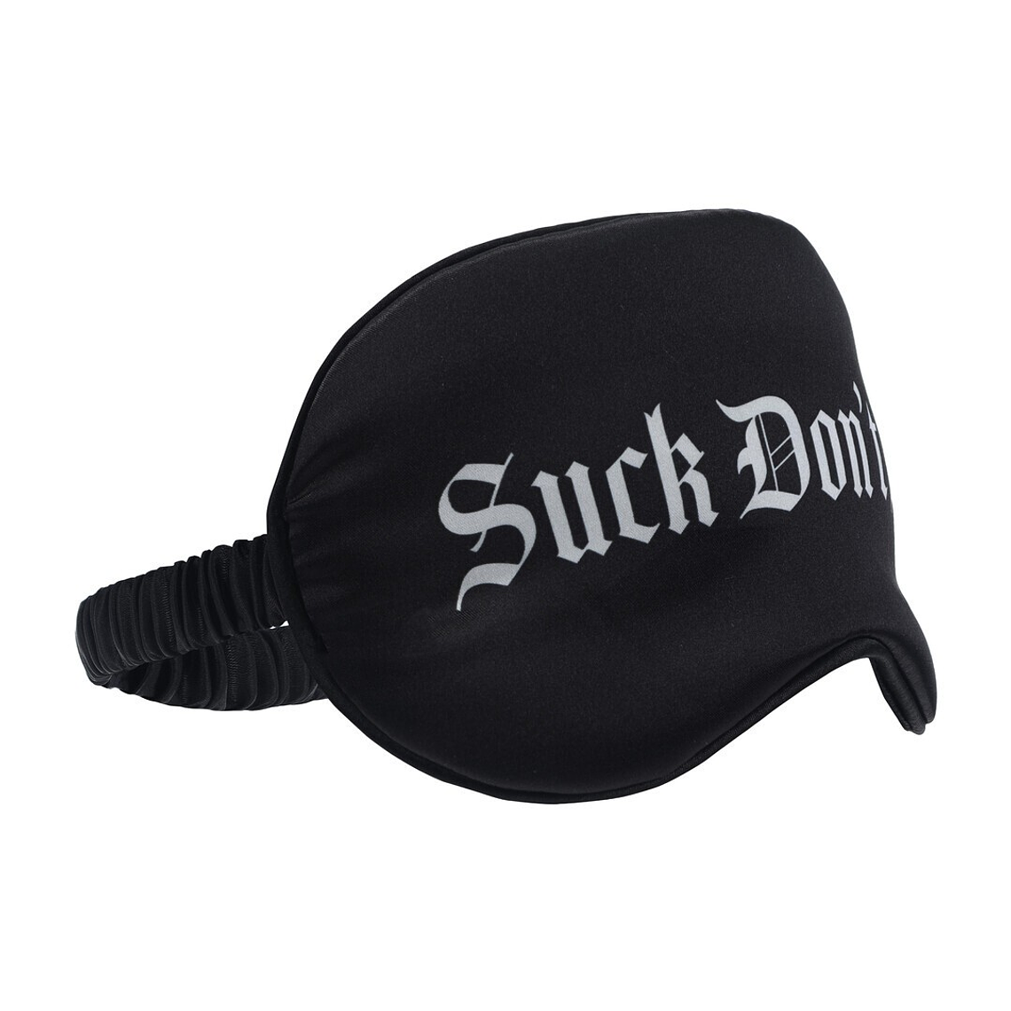 Venda para os Olhos Suck Don't Bite | Cetim Preto Estampado 2