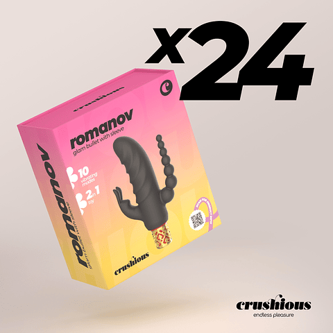 Pack of 24 Classic Vibrators with Sleeves - Crushious Romanov | 10 Vibrations