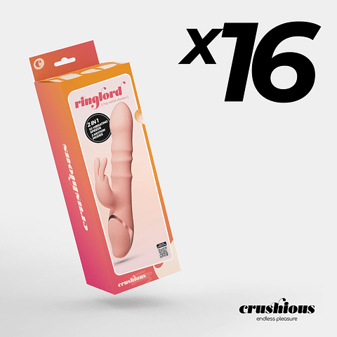 Pack of 16 Rabbit Vibrators with Rings - Crushious RingLord | 10 Vibrations + 3 Modes