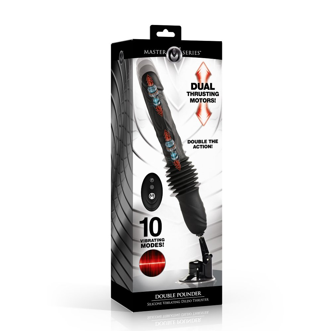 Silicone Double Pounder Thruster Dildo with Vibration and Remote Control 6