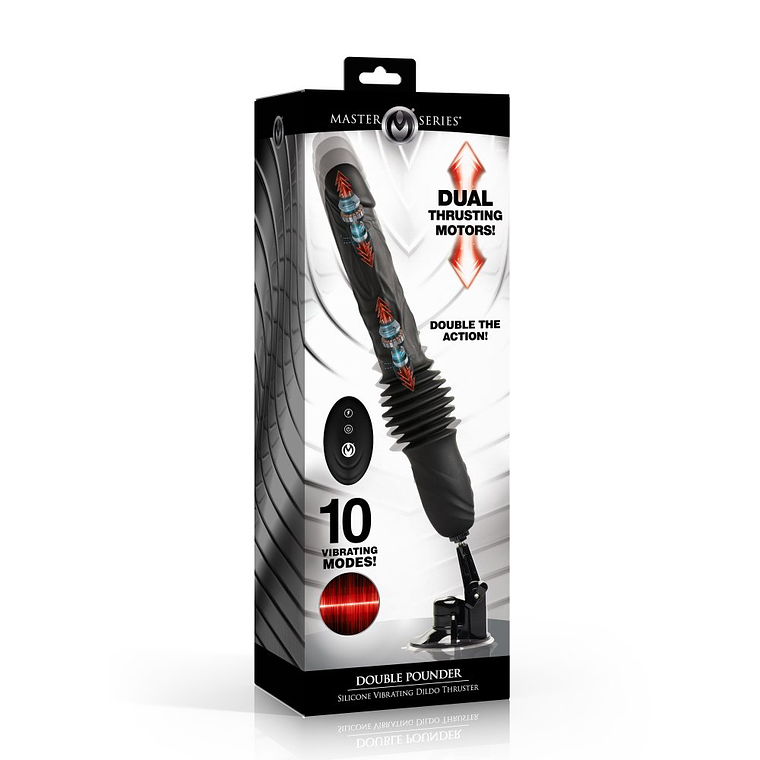 Silicone Double Pounder Thruster Dildo with Vibration and Remote Control 6
