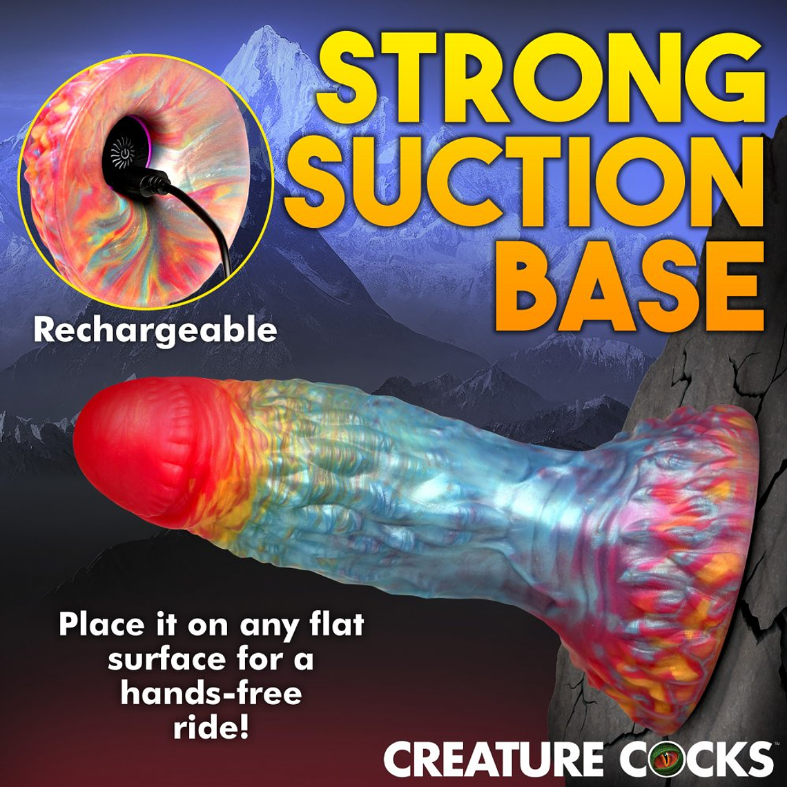 Rainbow Phoenix Silicone Vibrating Dildo with Remote Control and Suction Cup 6