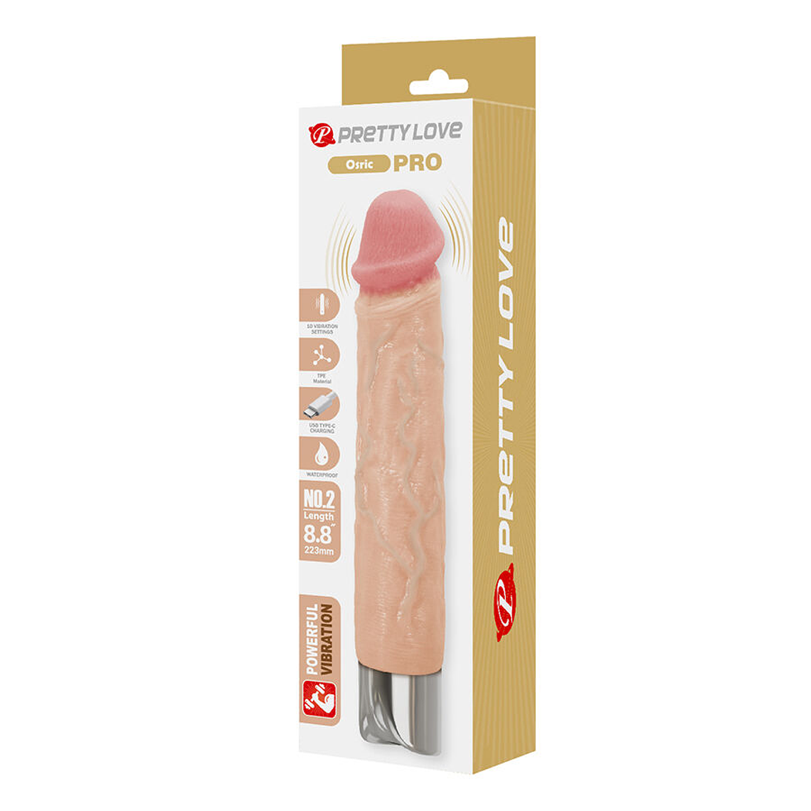Vibrador Realista Osric Pro Pretty Love Flexível 10 Funções 10